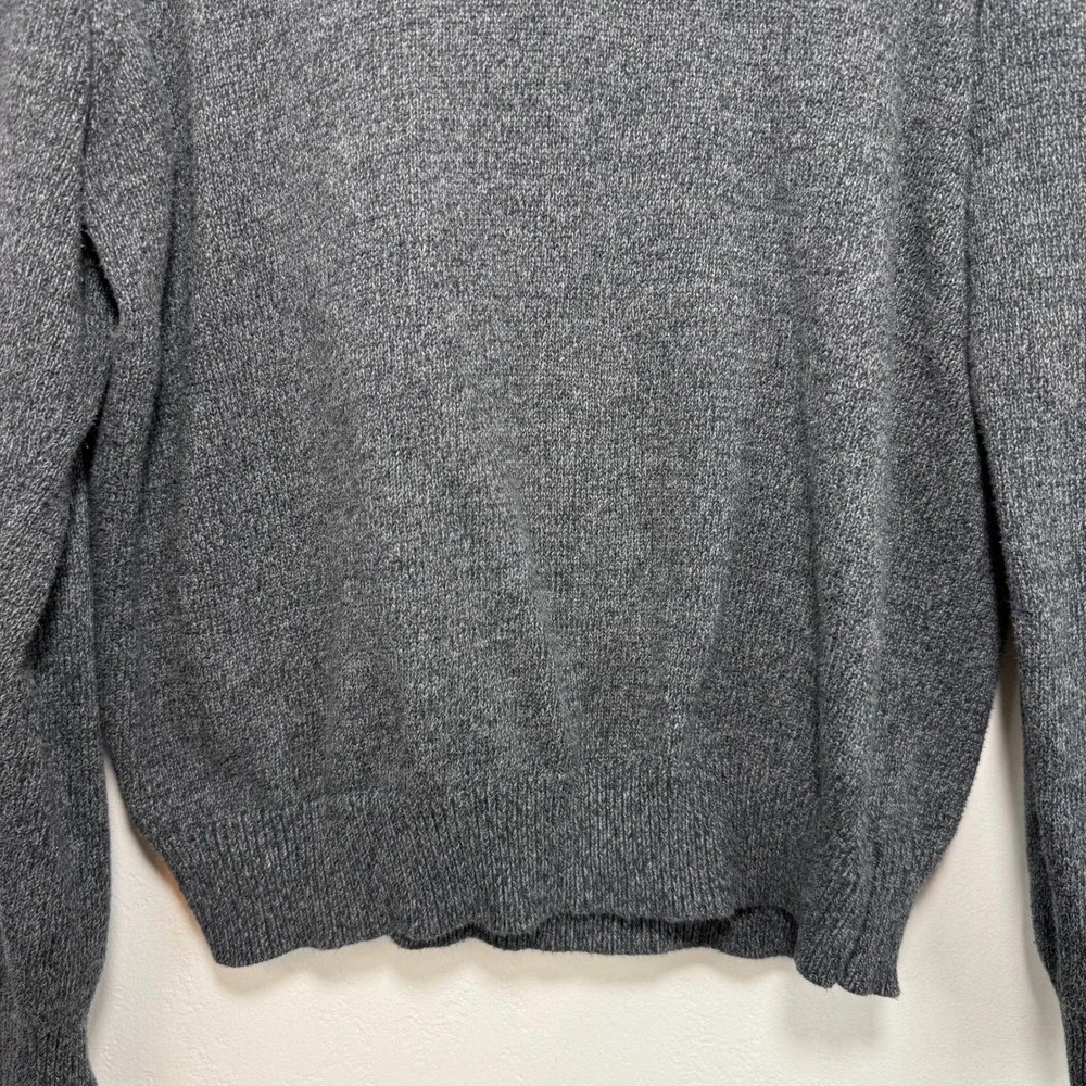 Polo Ralph Lauren Quarter Zip Sweater Grey Cotton Pony Logo Classic Preppy Large